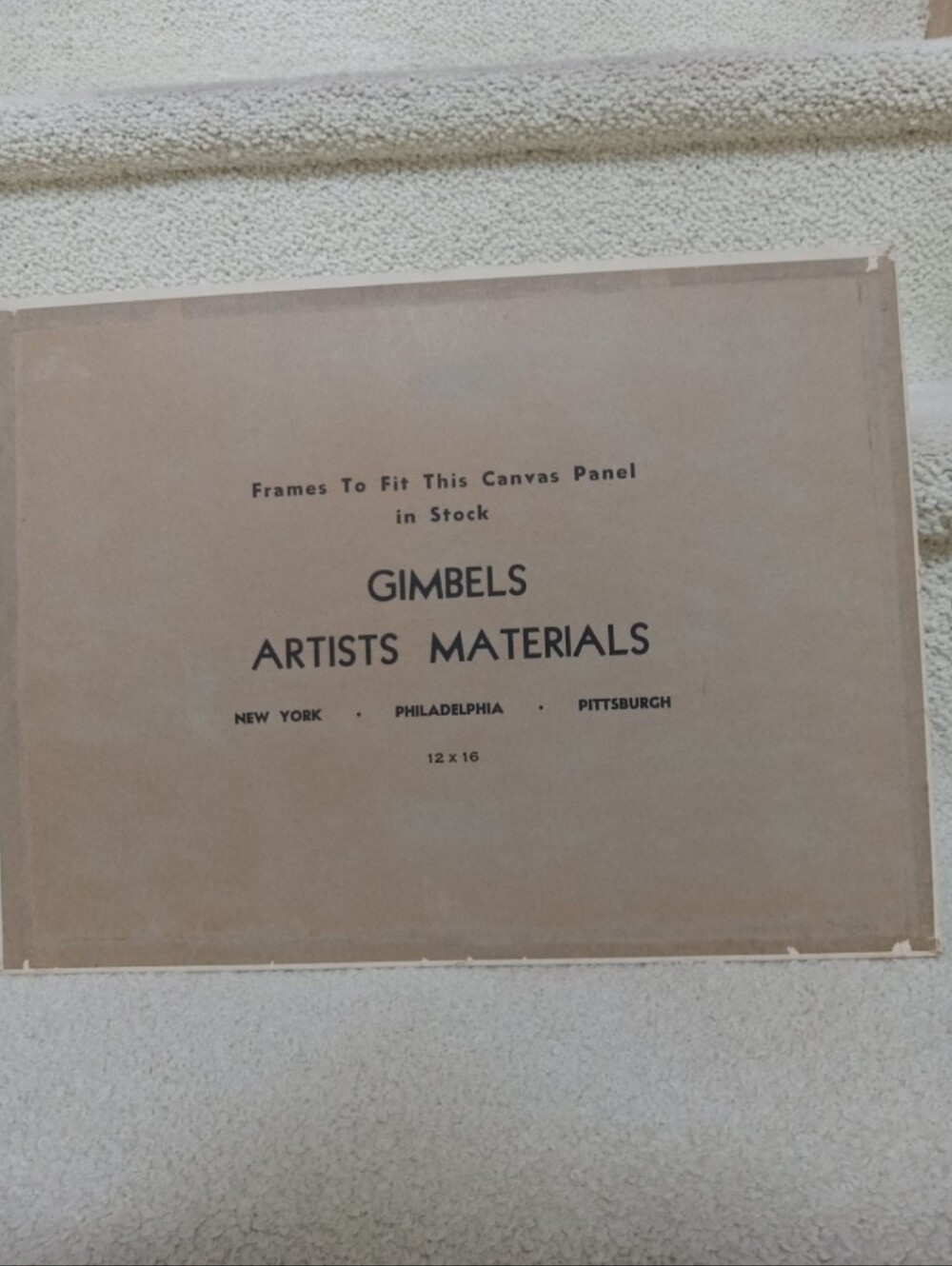Vintage GIMbels Artists Materials Beige Wall Canvas Panel